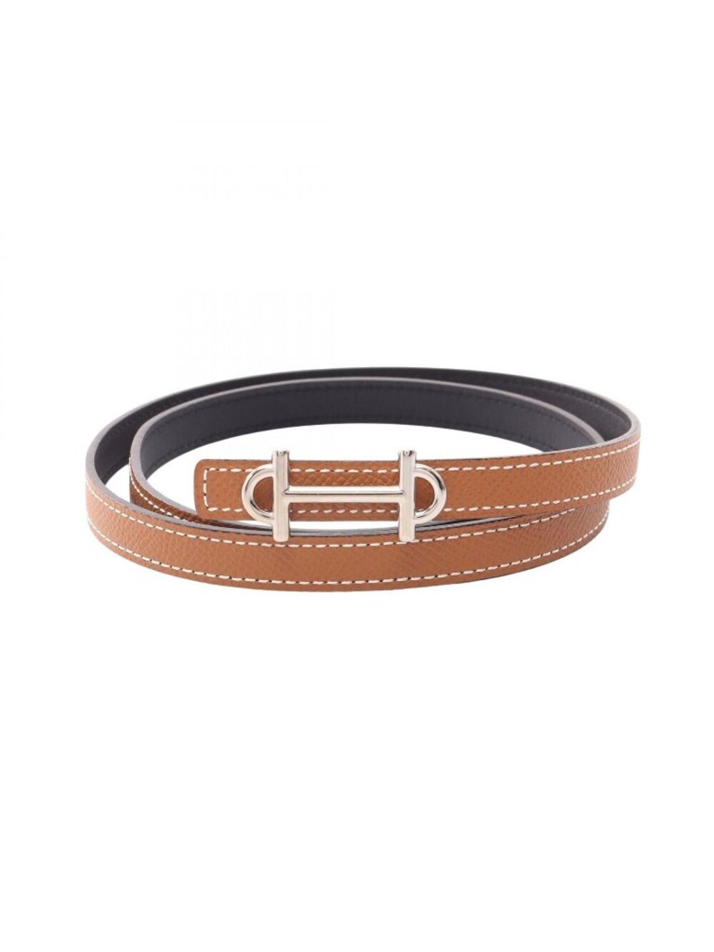Hermes Belt Gamma Gold Noir Reversible Black